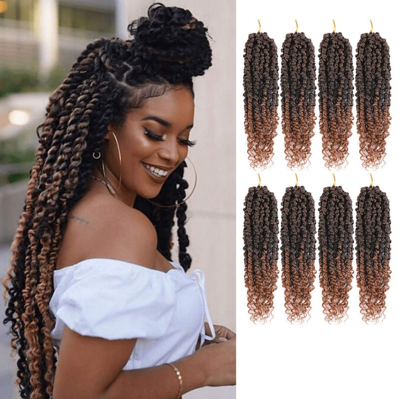 Passion Twist Hair  8 Packs 10 Inch Passion Twist Crochet Hair For Women Crochet Pretwisted Curly Hair Passion Twists Synthetic Braiding Hair Extensions 10 Inch 8 Pack T30
